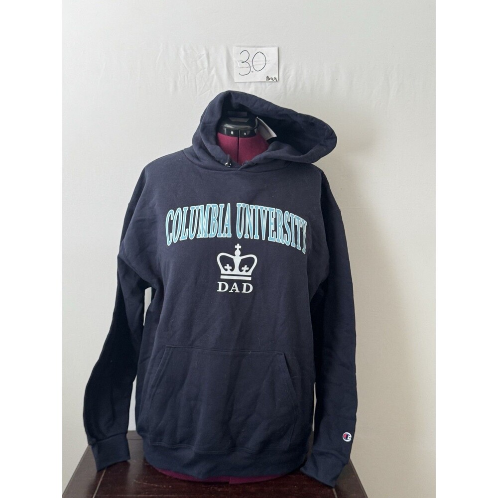 Champion Columbia University Dad Hoodie Navy Pullover Sweatshirt Size L NWT